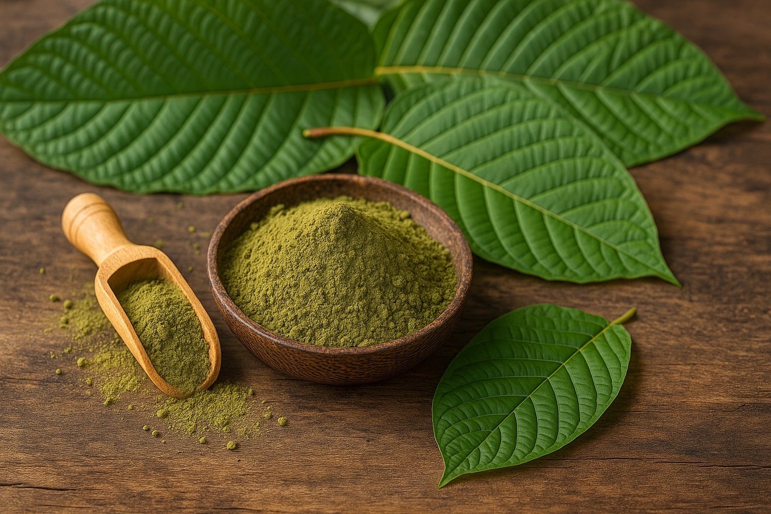 Kratom Blätter und Blattpulver